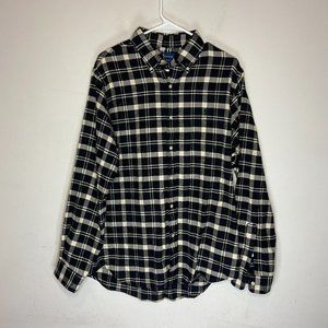 Ralph Lauren Black and White Plaid Casual Button Down Shirt